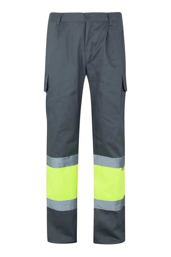 Calças Alta Visibilidade Cinza/Amarelo