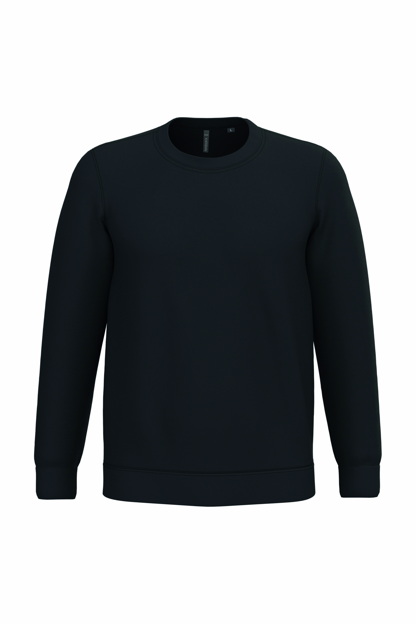 Sweatshirt com decote redondo Preto 280G