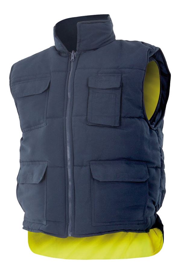 Colete Alcochoado Reversivel Alta Visibilidade  Contrast Navy Azul Marinho 