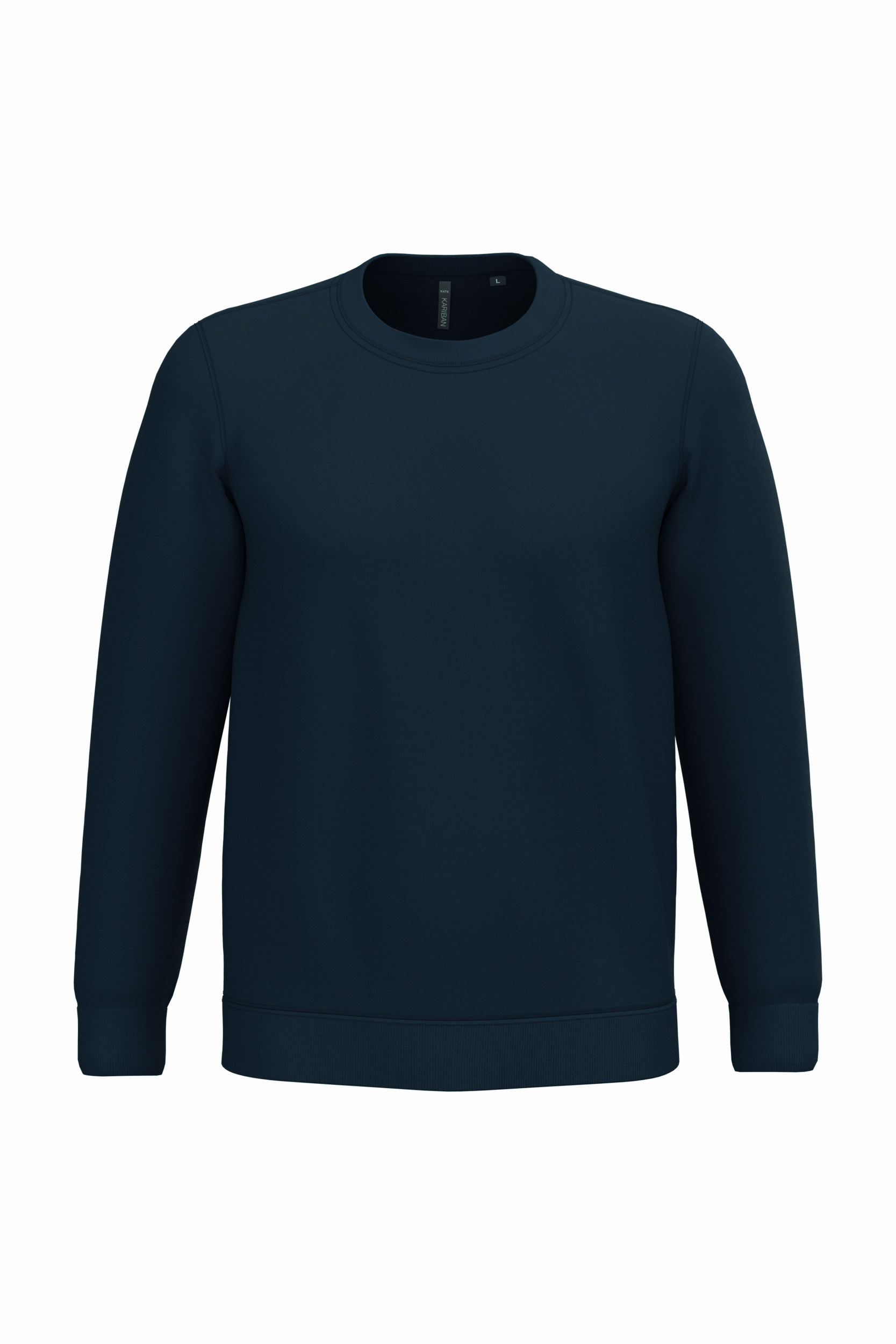 Sweatshirt com decote redondo Azul Marinho 280G