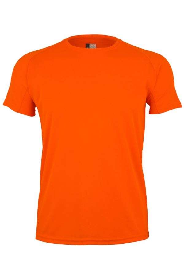 T-Shirt Técnica Manga Curta Laranja Flúor