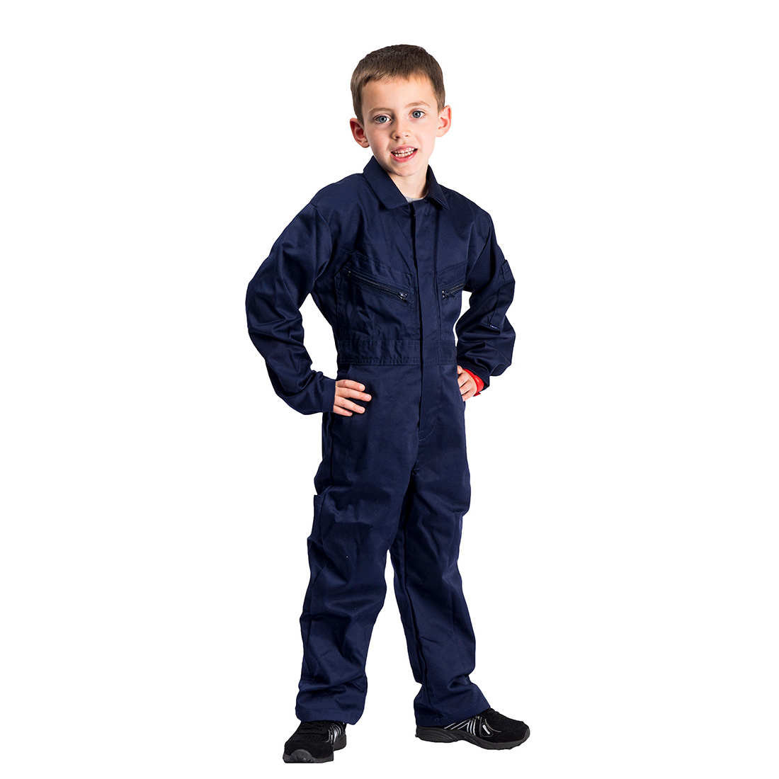 Fato de Macaco de Polyester/Algodão Navy para jovens