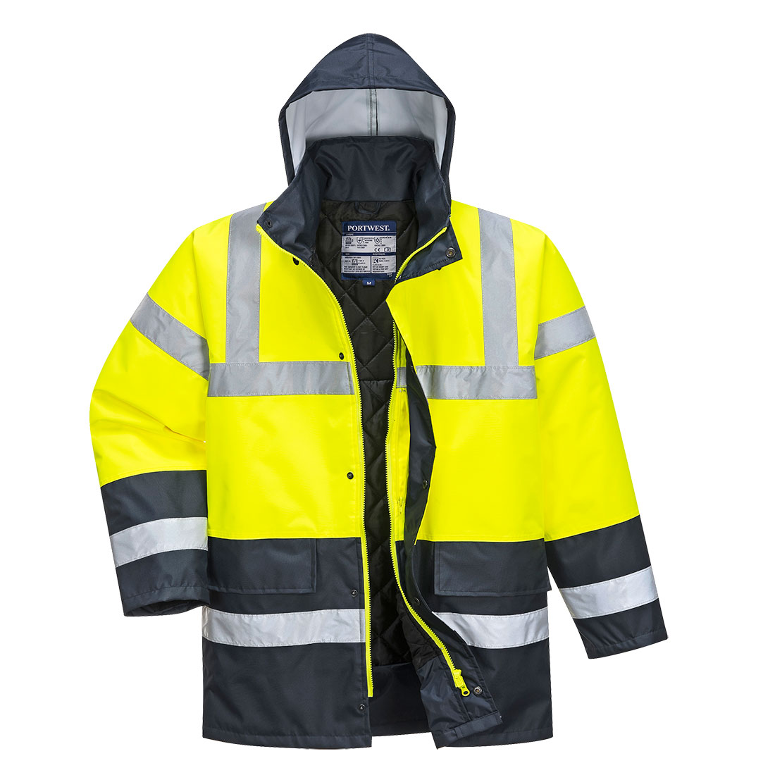 Parka de Alta Visibilidade Amarelo/Azul Térmica