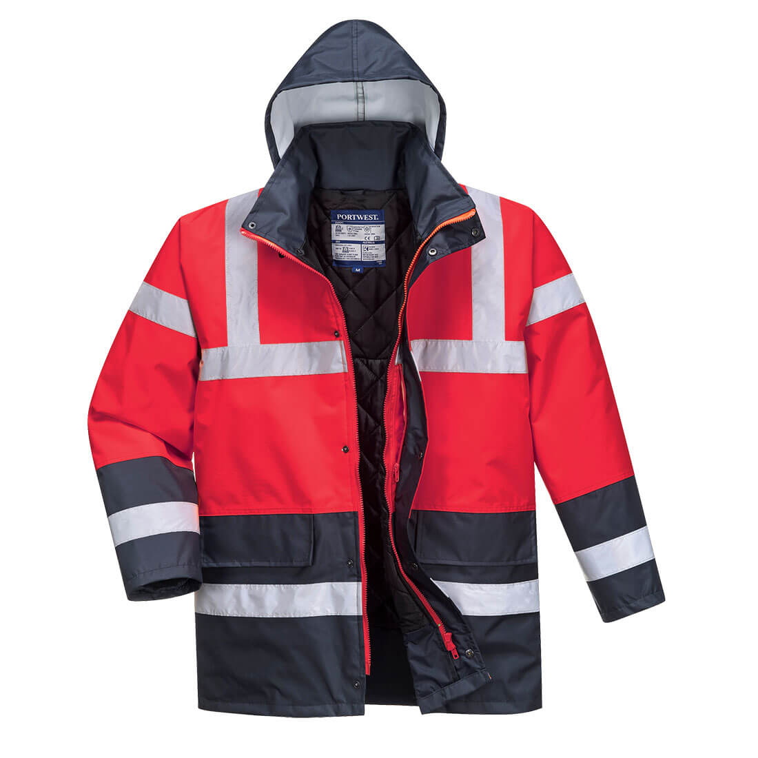 Parka de Alta Visibilidade Vermelho/Azul Térmica