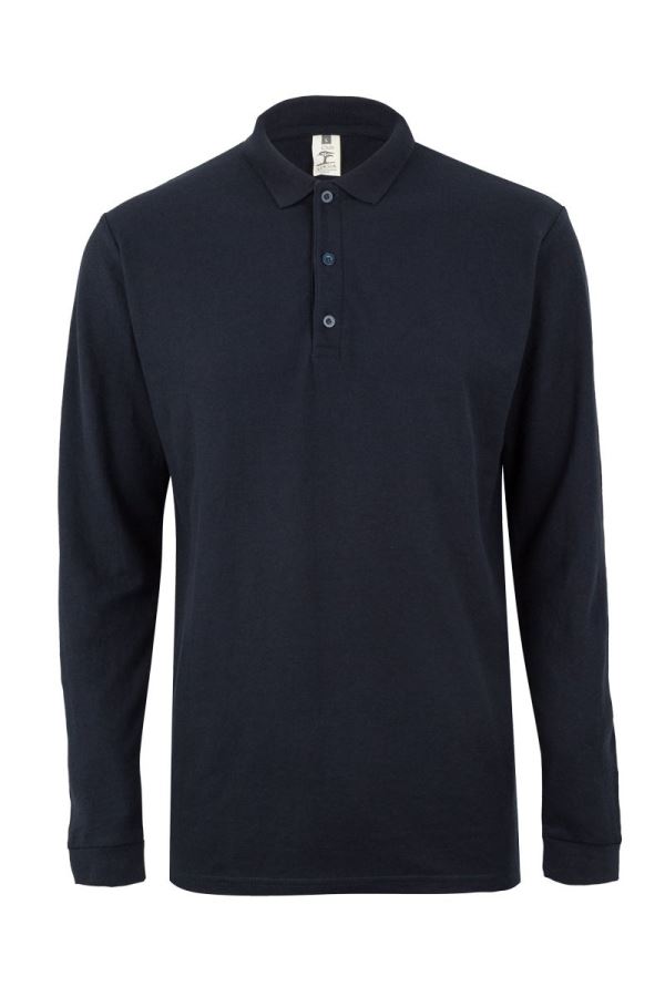 Polo Manga Comprida Clifton Azul Marinho