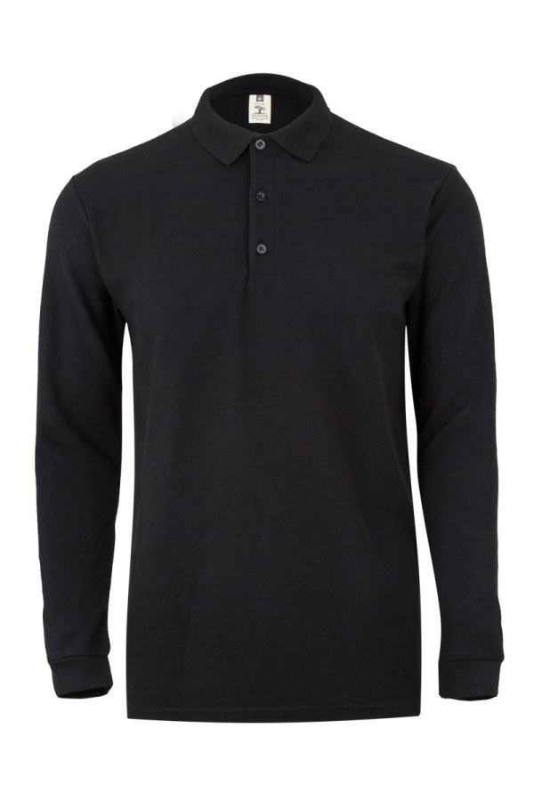 Polo Manga Comprida Clifton Preto