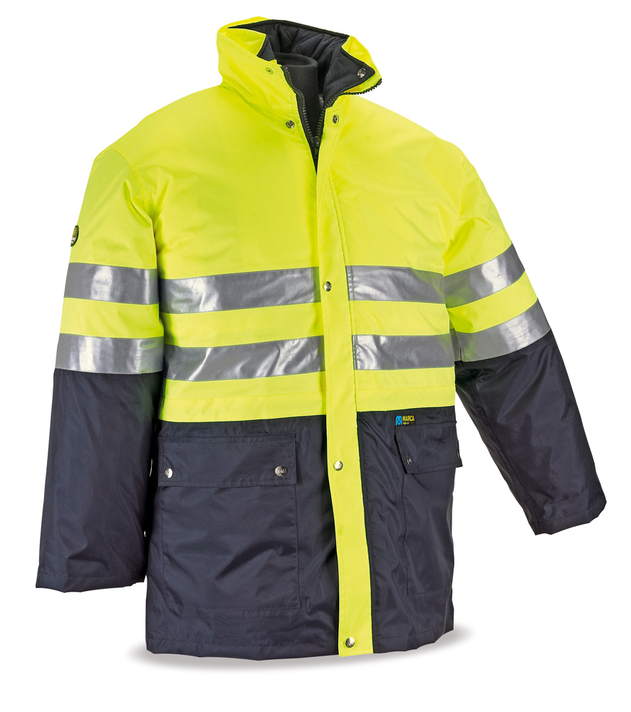 Parka de Alta Visibilidade Triplo uso amarelo/azul marinho