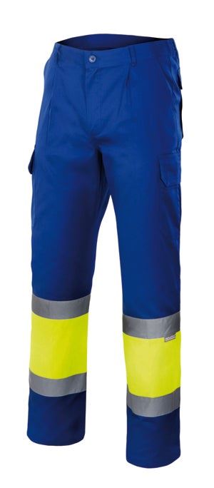 Calças Alta Visibilidade Azul Marinho / Amarelo Fluor