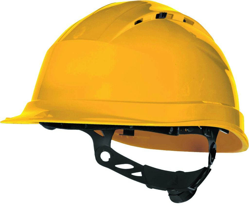 Capacete Ventilado em Polipropileno (PP) Aperto Rotor C/ 8 Pontos Fixação Amarelo